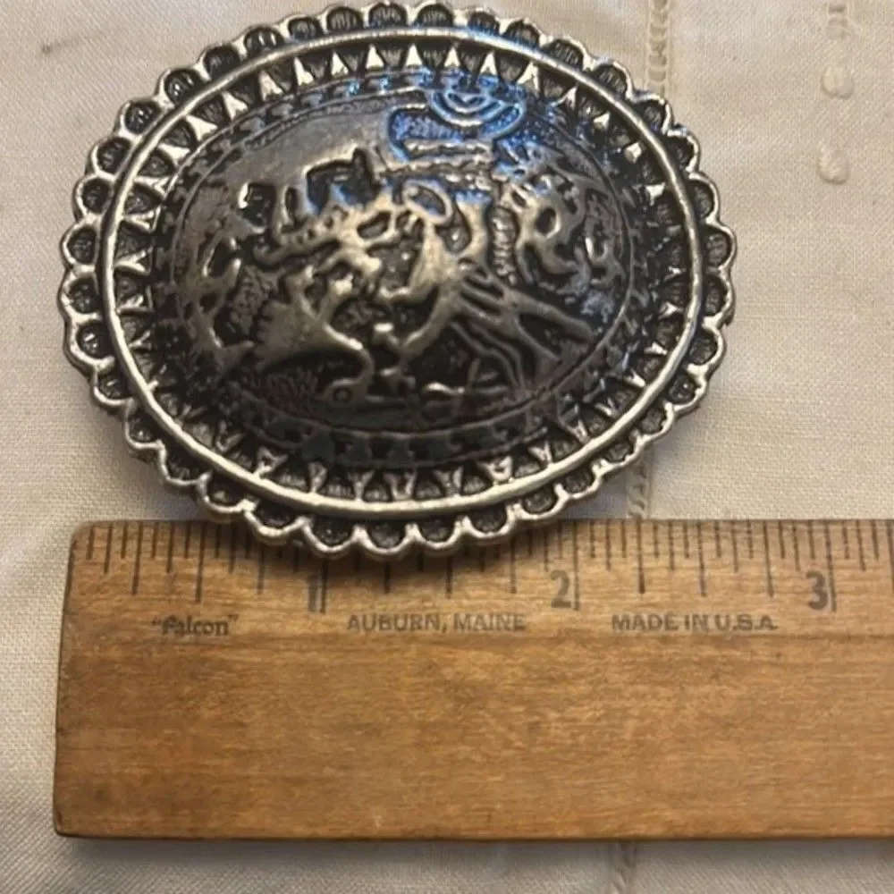 🖤 Vintage Carlos Falchi Belt Buckle – Ornate Metal Design